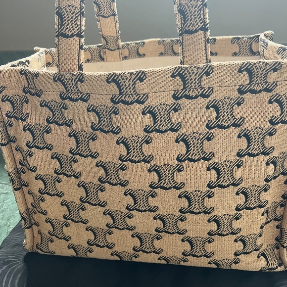 CELINE large Cabas Thais Textile with Triomphe Color Camel - Picture 10 of 12